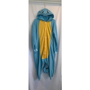 Light Blue Fleece Pokemon Squirtle One Piece Adult Sz Small